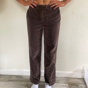 Talbots brown velvet wide leg pants